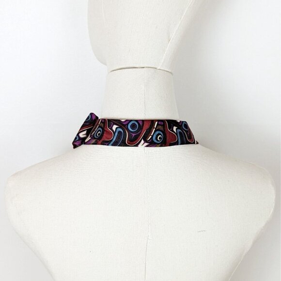 Tribal Art Print Ascot - Women's Tie - Unique Scarf - Necktie Scarf - Picture 5 of 7